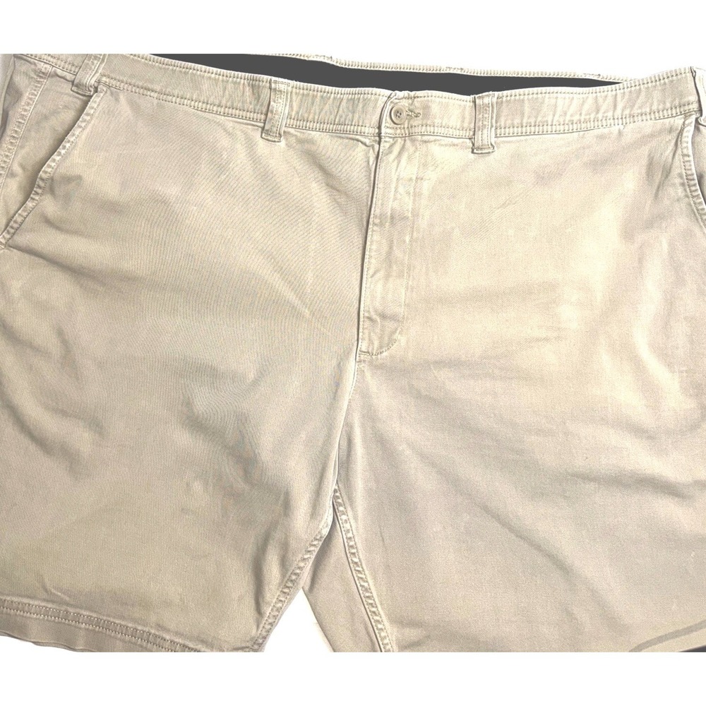 Foundry‎ Mens Big & Tall Shorts 54 Khaki Flat Front Chino Casual Cotton